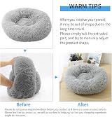 UUEMB Calming Donut Dog Cat Bed 50cm Small Pets Plush Cushion Washable view 5