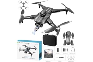 Black Falcon™ , Black Falcon 4k Drone with Camera, Foldable Drone, Miniature Drone With Height Setting Function, Six-pass Gyroscope, Gesture Photo, Video Recording, Headless Mode, Emergency Stop, Trajectory Flight, Gravity Sensing, and Auto-photography for Adults and Children. (Black)