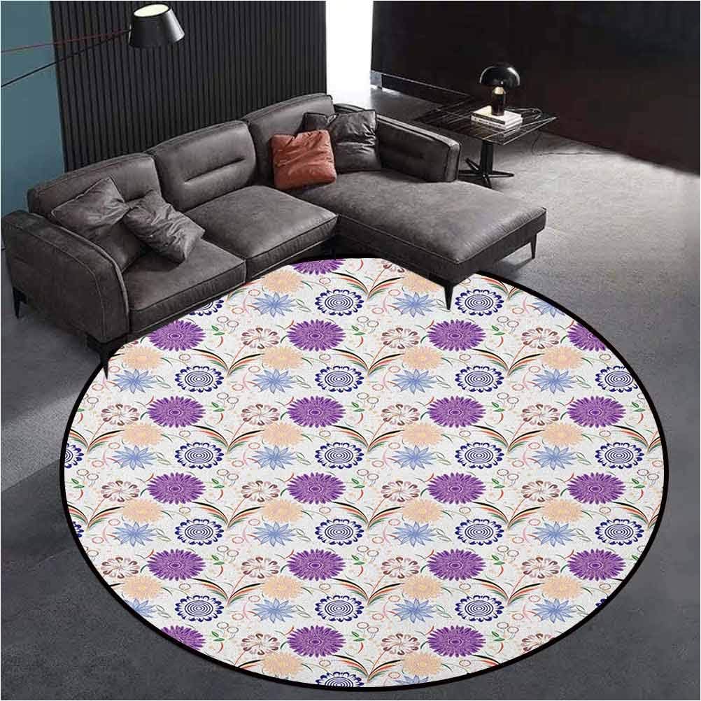 Retro Round Area Rug Abstract Round Rug Vintage