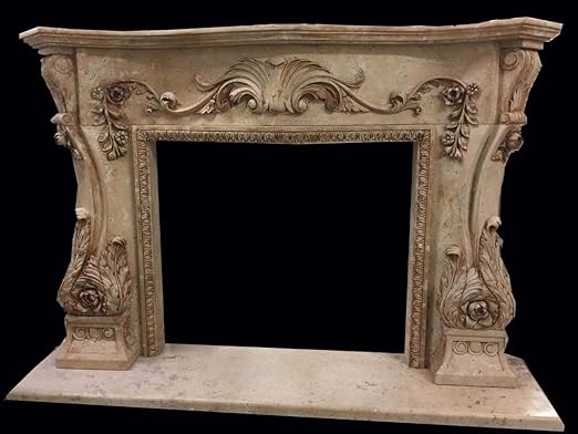 Amazon Com Hand Carved Marble Fireplace Mantel Home Kitchen