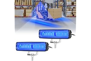 HSYFUNA LED Forklift Safety Light - 2 Pack Warehouse Warning Light with Adjustable Mounting Bracket for Truck, AGV Security Indicator Spotlight Brightness (Blue)