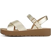 Soda CHESTER ~ Women Flat Sandals Flatform Ankle Buckle Criss Cross Band Straps Sandals Shoes