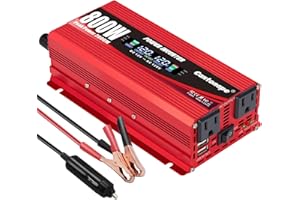 Cantonape 800W/1600W(Surge) Car Power Inverter 12V to 110V AC Converter with LCD Display Dual AC Outlets and Dual USB Car Cha