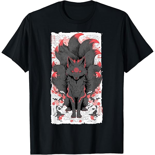 Amazon.com: Japanese Fox Kitsune with the Seven Elements T-Shirt