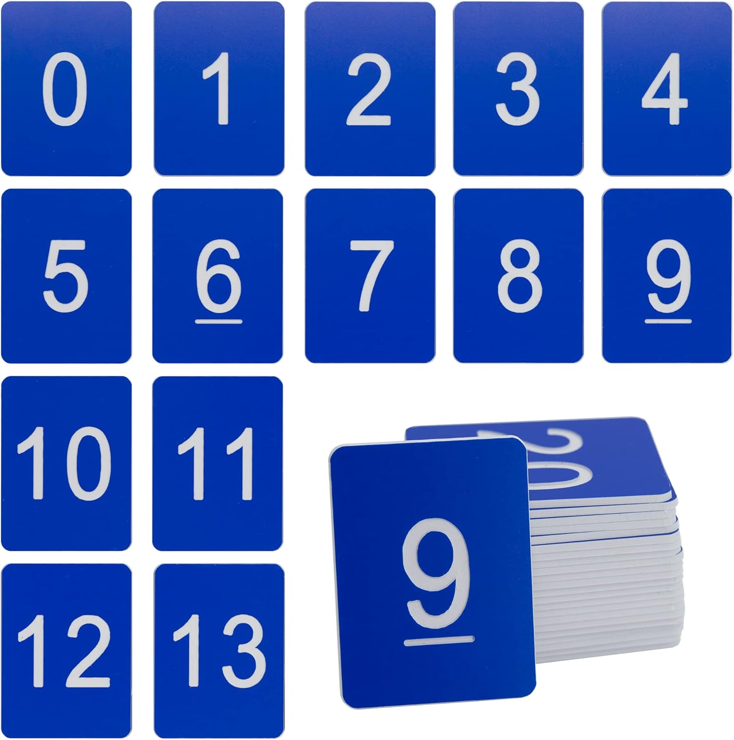 Address Signs - StayMax Rectangle Plastic Numbered Tags Number Disc Number Token (0-100, Blue)