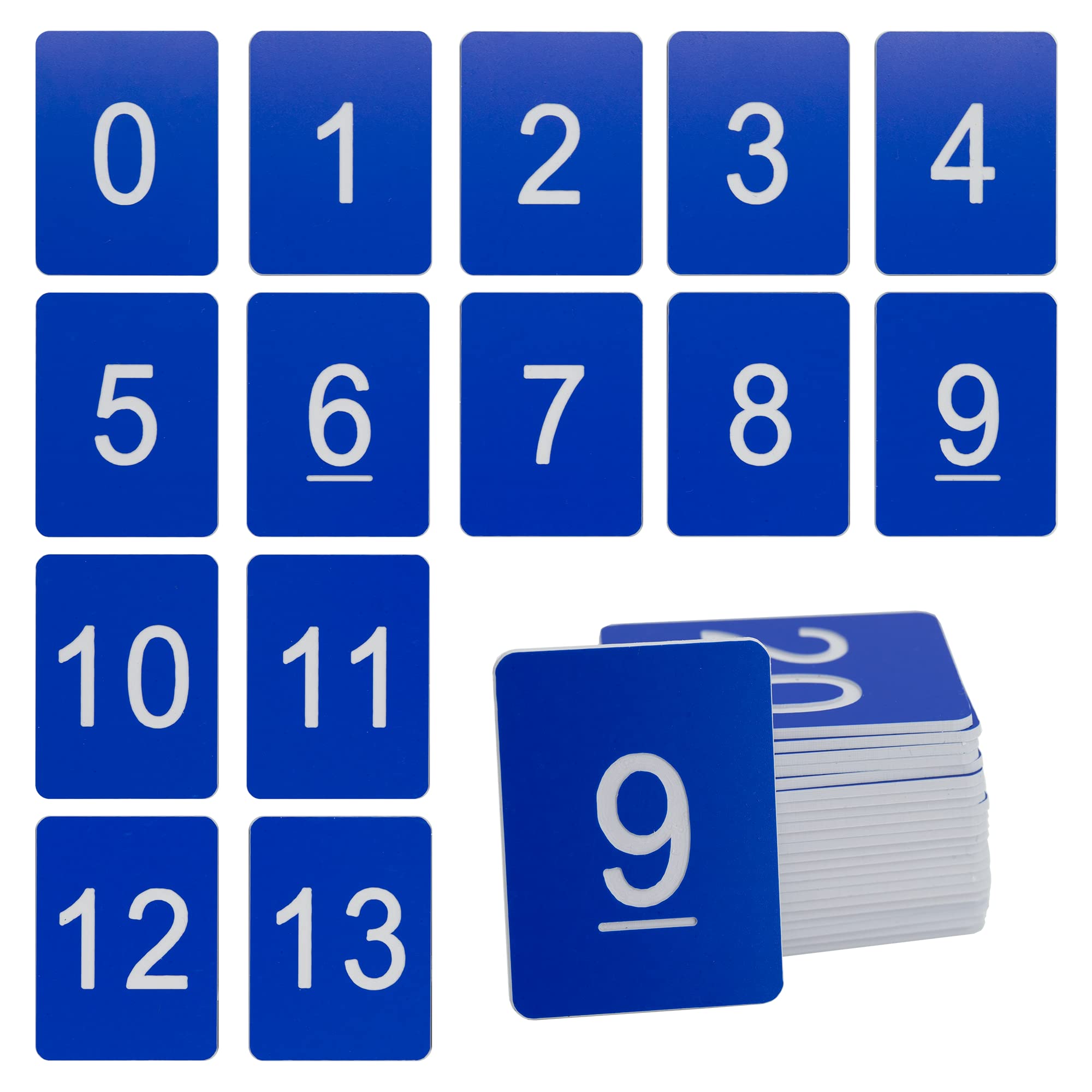 Plastic Numbered Tags Number Disc Number Token Rectangle (0-100, Blue) — image 1
