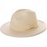 BABEYOND 1920s Fedora Hat for Men Gatsby Wide Brim Hat Felt Panama Cap | fedora hat with adjustable elastic inner band and sweatband. Comes with shaping holder, fit for beach, daily wear, prom