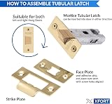 XFORT Tubular Latch Polished Brass 75mm 2 Pack for Internal Doors view 4