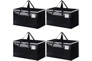 4 Pack Extra Large Moving Bags, Heavy Duty Storage Tote Bags, Travel Duffel Storage Bags, Foldable Moving House Storage Bags 