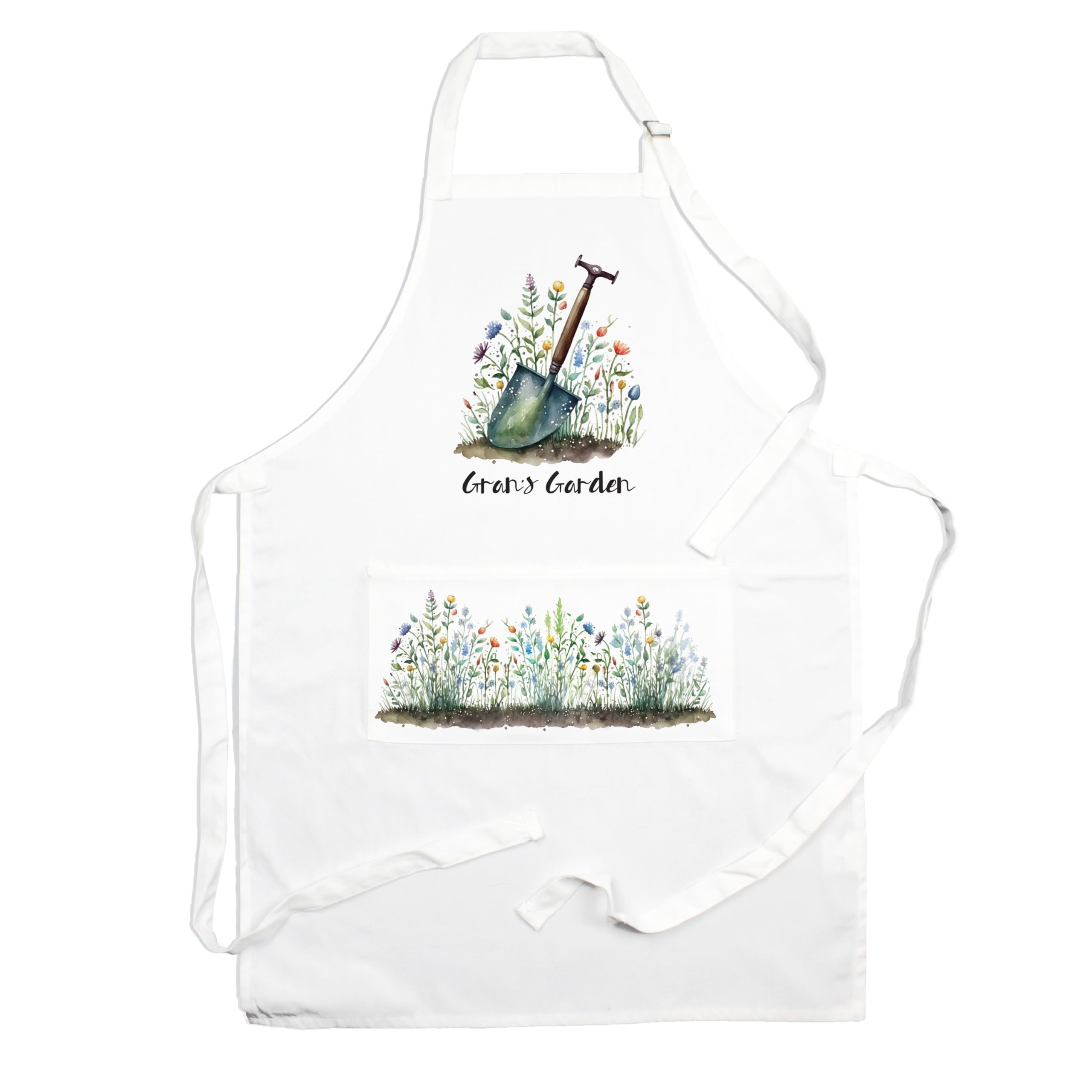 Grans Garden Apron - Gardening Apron with Adjustable Neck and Waist Ties - Large Front Pocket Womens Gifts for Gran