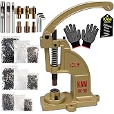 DK98 Upgraded Have Duty Hand Press Grommet kit with Eyelet Punch Tool kit.3 Dies and 1500 Pcs Grommets for Fabric tarps Curtains Paper Leather and Canvas