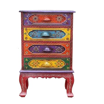 APKAMART Handcrafted Wooden Chest of Drawers - 30 Inch - Corner End Table for Home Decor, Room Decor and Gifts
