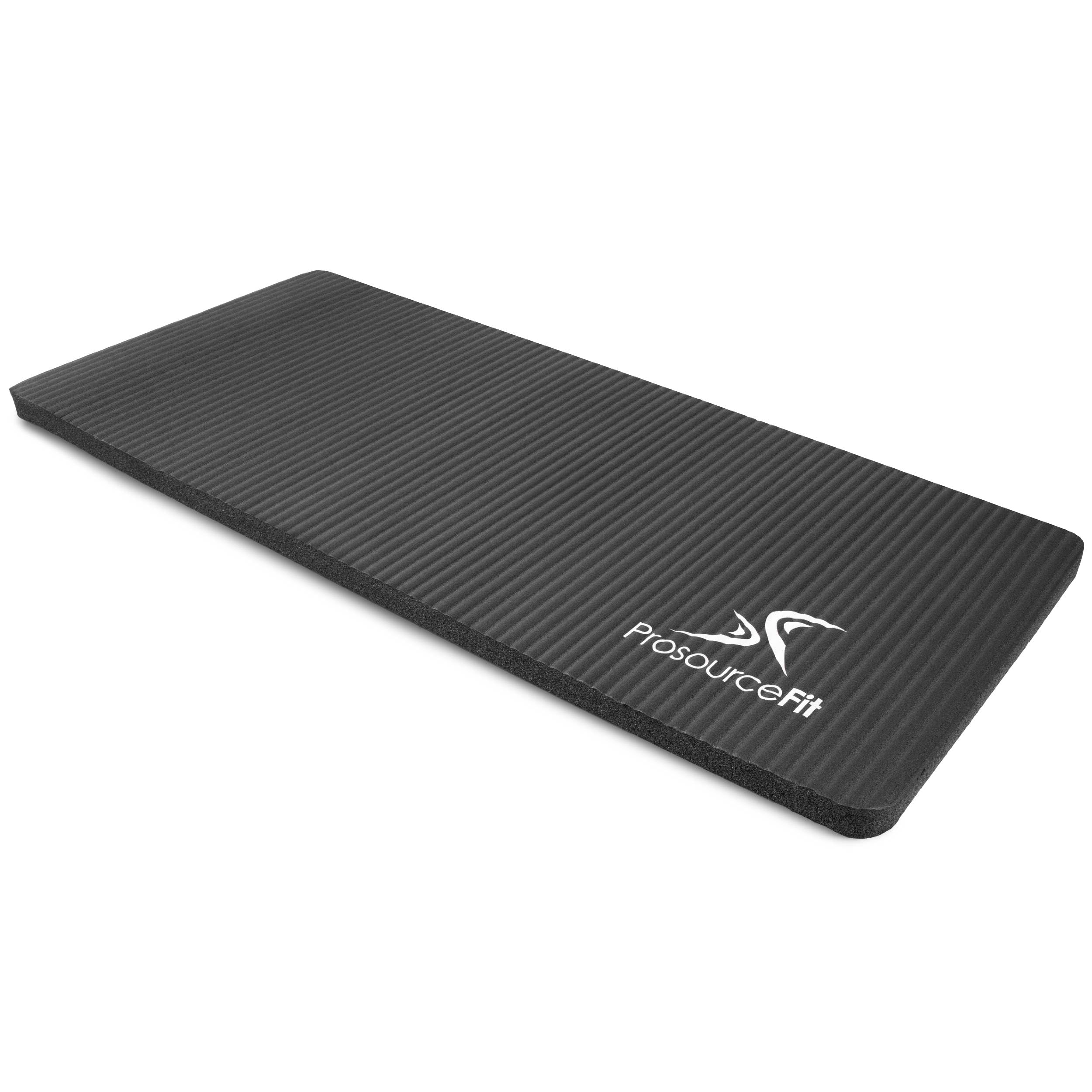 ProsourceFit Extra Thick Yoga Knee Pad and Elbow Cushion 15mm (5/8”) Fits Standard Mats for Pain Free Joints in Yoga, Pilates, Floor Workouts, Black