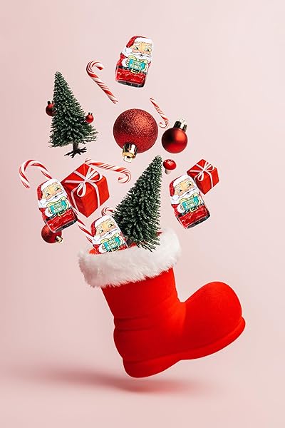 CHRISTMAS MILK CHOCOLATE MINI CRISP KRINGLES PARTY BAG FILLERS, INDIVIDUALLY WRAPPED FOILS, KOSHER CERTIFIED (HALF-POUND)
