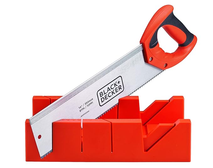 Black + Decker Steel Mitre Box with Saw (Orange) Amazon.in Home