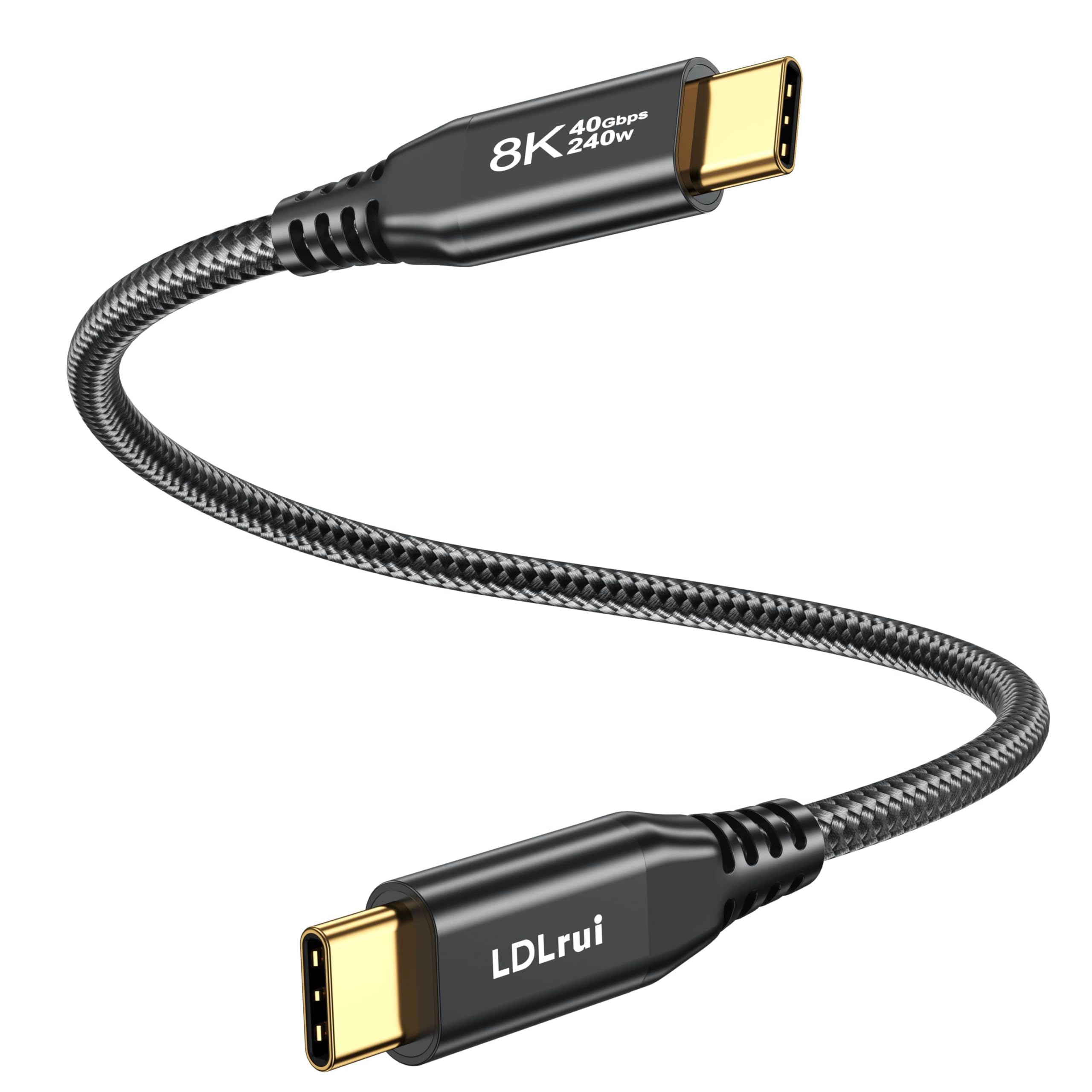 Photo 1 of 1.5FT Short 40Gbps USB C Data Transfer Cable, [High-Speed, Secure, Stable] USB 4 Cable, 8K USB C Video Cord, 240W PD Fast Charging for MacBook Pro, Lenovo, HP, Dell, SanDisk, Samsung T9 SSD