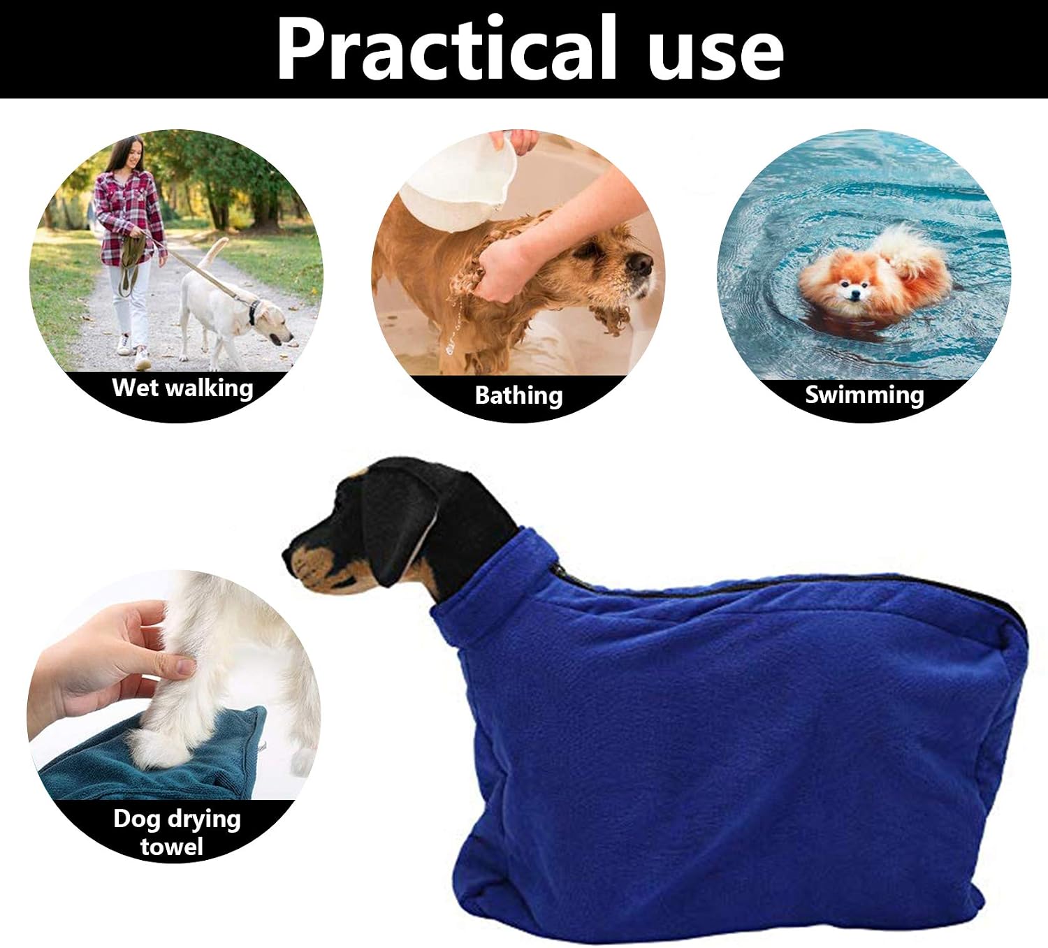 Pethiy Premium Microfiber Dog Drying Bag, Quickly Removes Water Mud and Dirt - Image 5