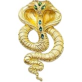 Retro Crystal Snake Brooch Gold Plated Cobra Animal Corsage Suit Jacket Brooch Pin Fashion Jewelry for Men Women Gifts