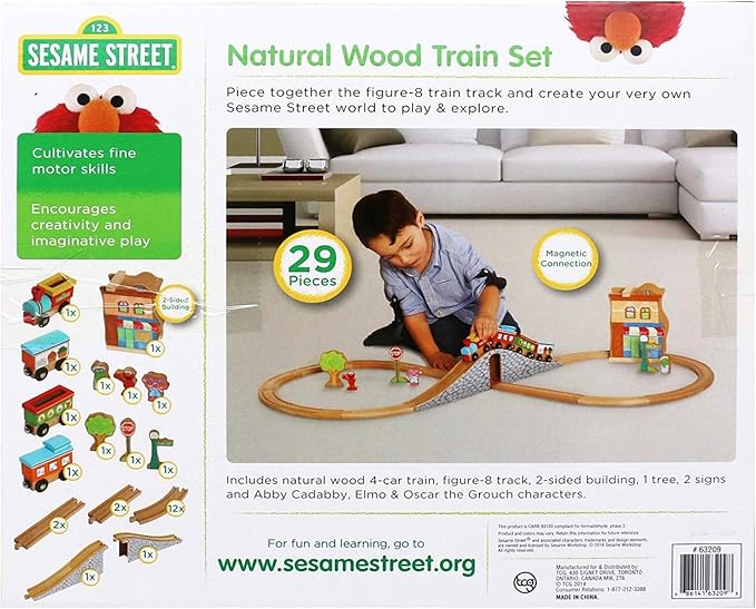 sesame street wooden train set