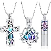 Imrsanl Cremation Ashes Jewelry Urn Pendant Necklace with Hollow Cross Urn Keepsake Cremation Jewelry for Ashes for Women Men
