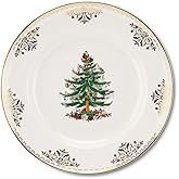 Spode Christmas Tree Gold Dinner Plate, 10 Inch - Celebratory Holiday Serveware, Classic Holiday Plate with Nostalgic, Festive Design - Fine Porcelain, Warm Oven & Dishwasher Safe