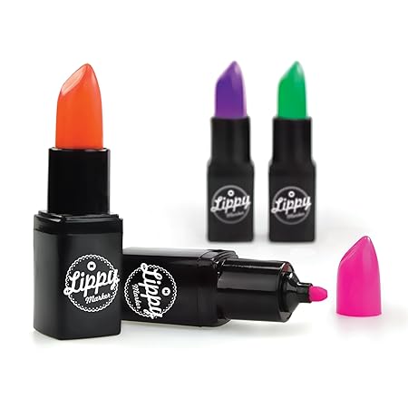 MUSTARD - Lippy Marker I Textmarker Set I Leuchtmaker I lustige Geschenkidee I Marker für Schüler I besonders I Geschenkidee 