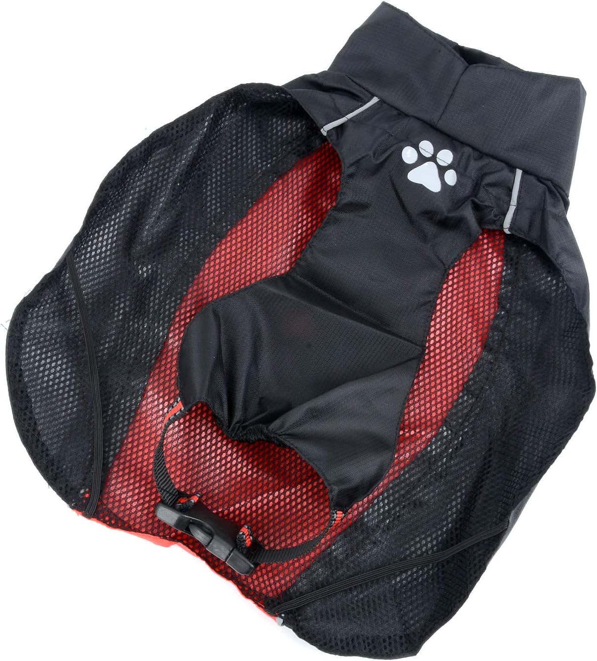 Ranphy Waterproof Dog Raincoat for Medium Large dogs Reflective Adjustable Breathable Jackets Mesh Poncho Clothes Outdoor Sports Pet Vest Coat Labrador Rainwear with High Neckline Collar Red 3XL - Image 4