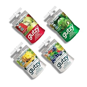 Gutzy Organic Gut Healthy Snack Ultimate Trial Pack, Organic, Prebiotics, Plant Based, No Added Sugar, Gluten Free, Dairy Free, Vegan Snacks, Dandelion Root, Kosher - 16 Pouches - 3.9 Ounce