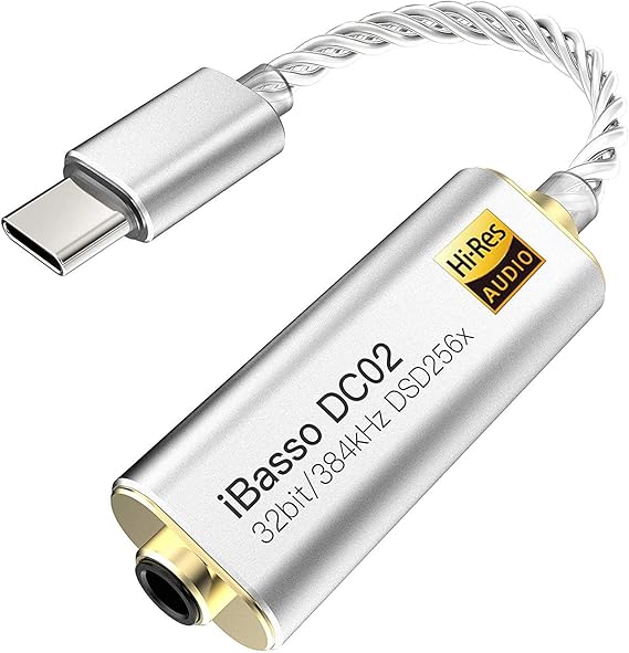 iBasso Audio HiRes Audio DAC Cable Adapter DC02 (USB TypeC ⇒ 3.5 mm Stereo