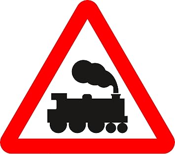 Level Crossing Without Barrier Or Gate Ahead Road Safety Sign 3mm Aluminium Sign Fitted With 2 Strips Channel To Rear For Mounting On Post 300mm X 300mm Amazon Co Uk Diy Tools