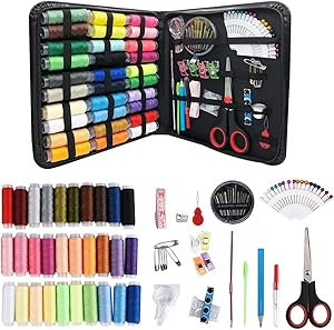 Sewing Kits for Adults Beginners: 112PCS Basic Hand Sewing Kit for Emergency Summer Campers Travel and Home, with Scissors,Thimble,Thread,Needle Kits