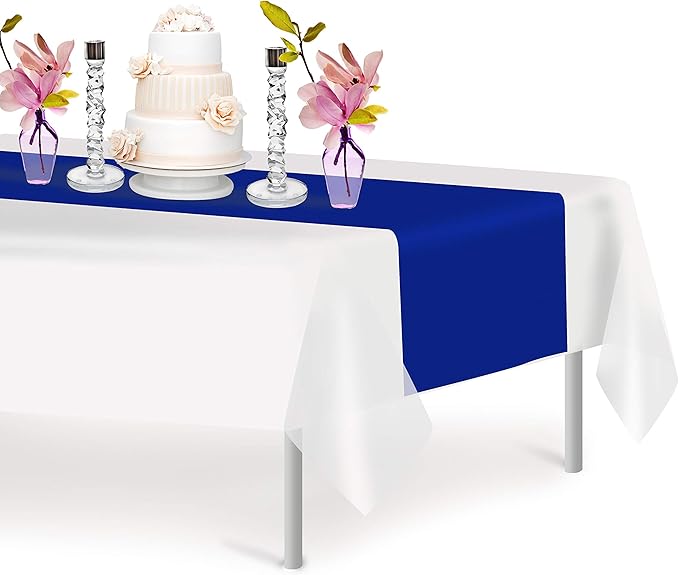 Navy Blue 12 Pack Premium Disposable Plastic Table Runner