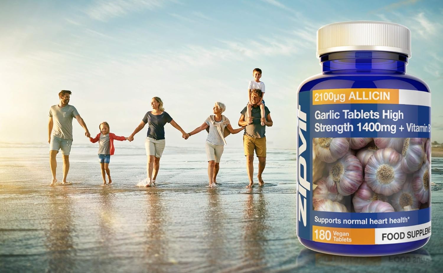 Zipvit Garlic Tablets 2800mg, High Strength Garlic Supplement with Vitamin B1, Provides Allicin & Alliin - Image 3