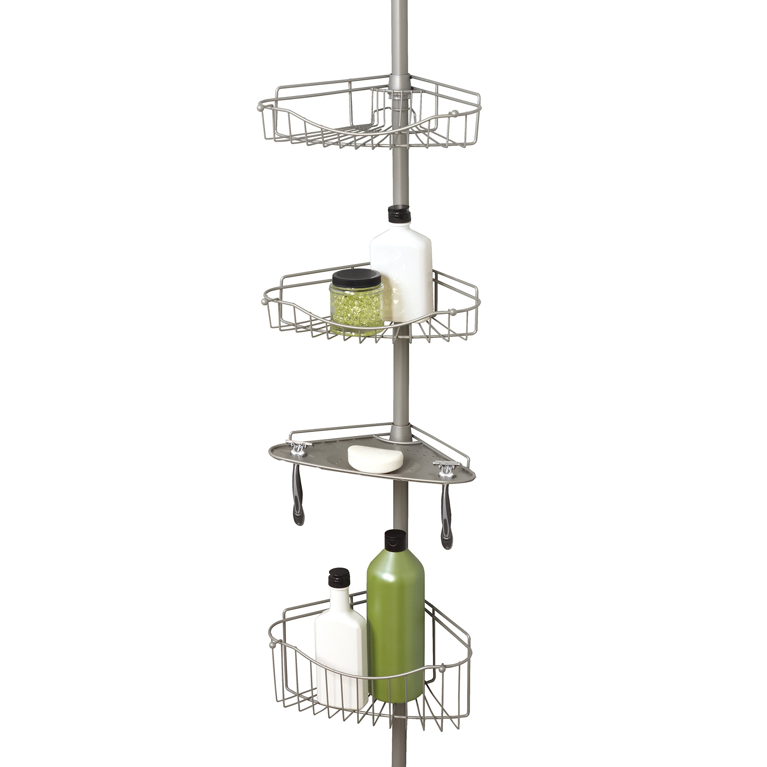 Zenna Home 2120BC, Tension Corner Pole Caddy, Satin Nickel Buy Online
