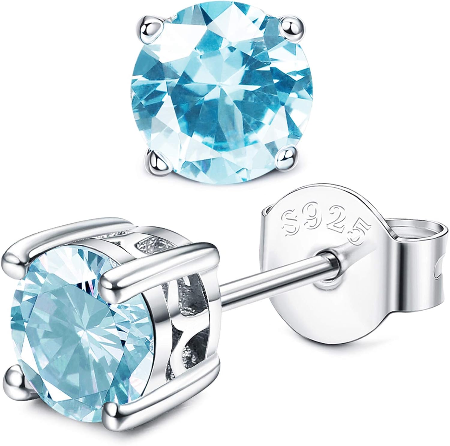 Fiasaso 925 Sterling Silver Birthstone Earrings for Women Men Horoscope