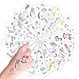 Jcsdhly 15 Foglio Unicorno Temporaneo Tatuaggi per Bambini Compleanno Festa, Imp