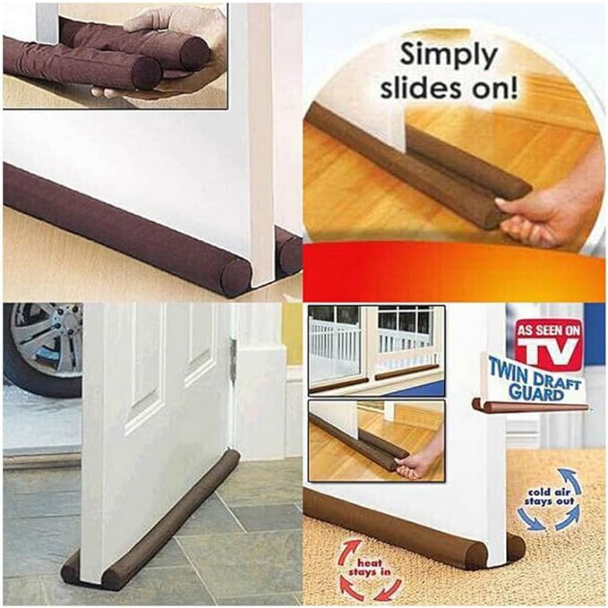 Twin Door Draft Dodger Guard Stopper For Doors Windows