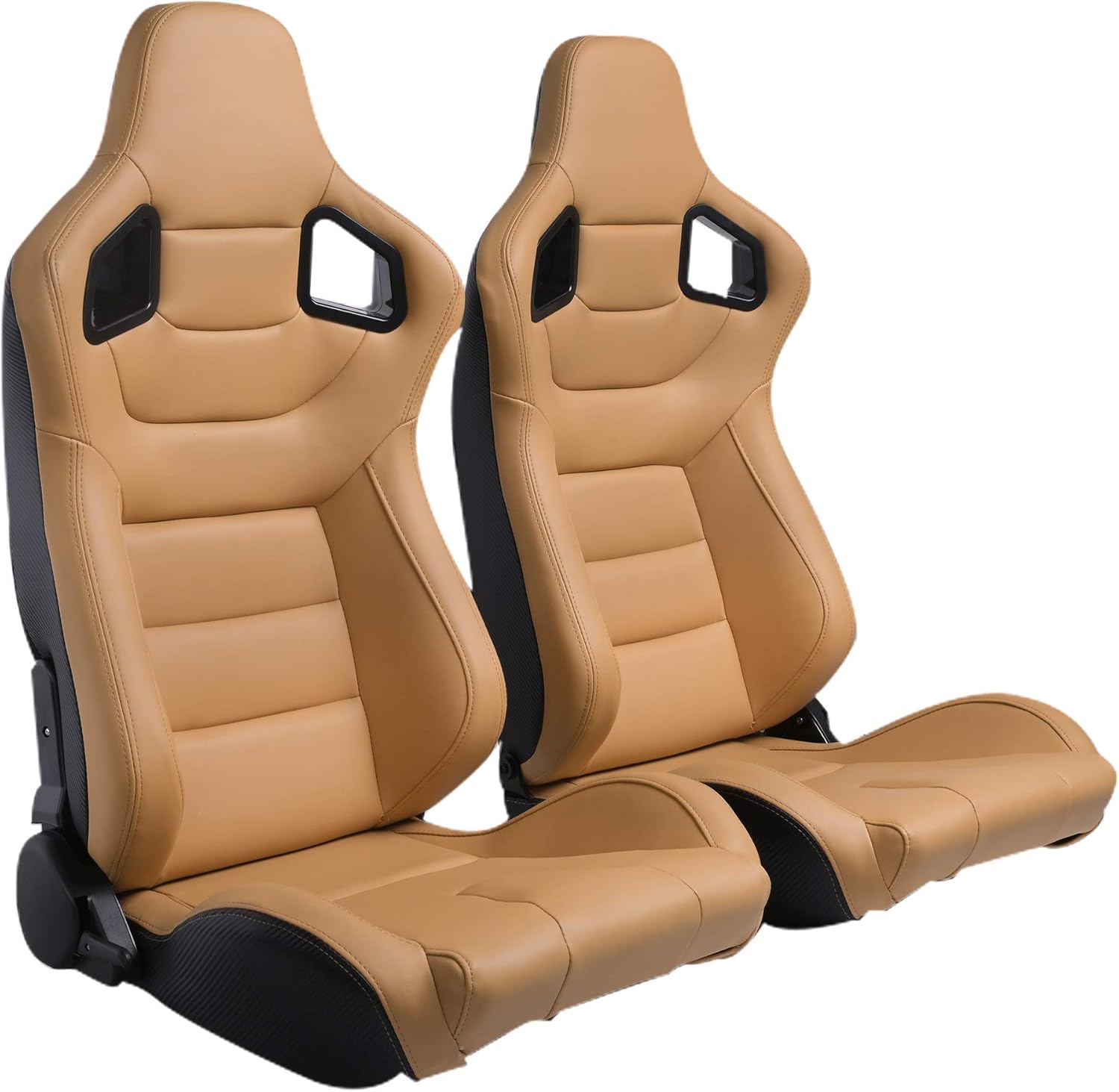 Racing Seats, Pair of PVC Leather Racing Bucket Seats with