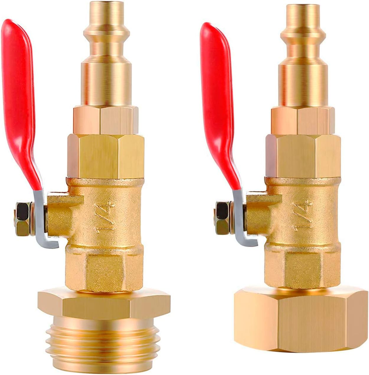 HIYOO 2PCS Brass Winterize Blowout Adapter with 1/4