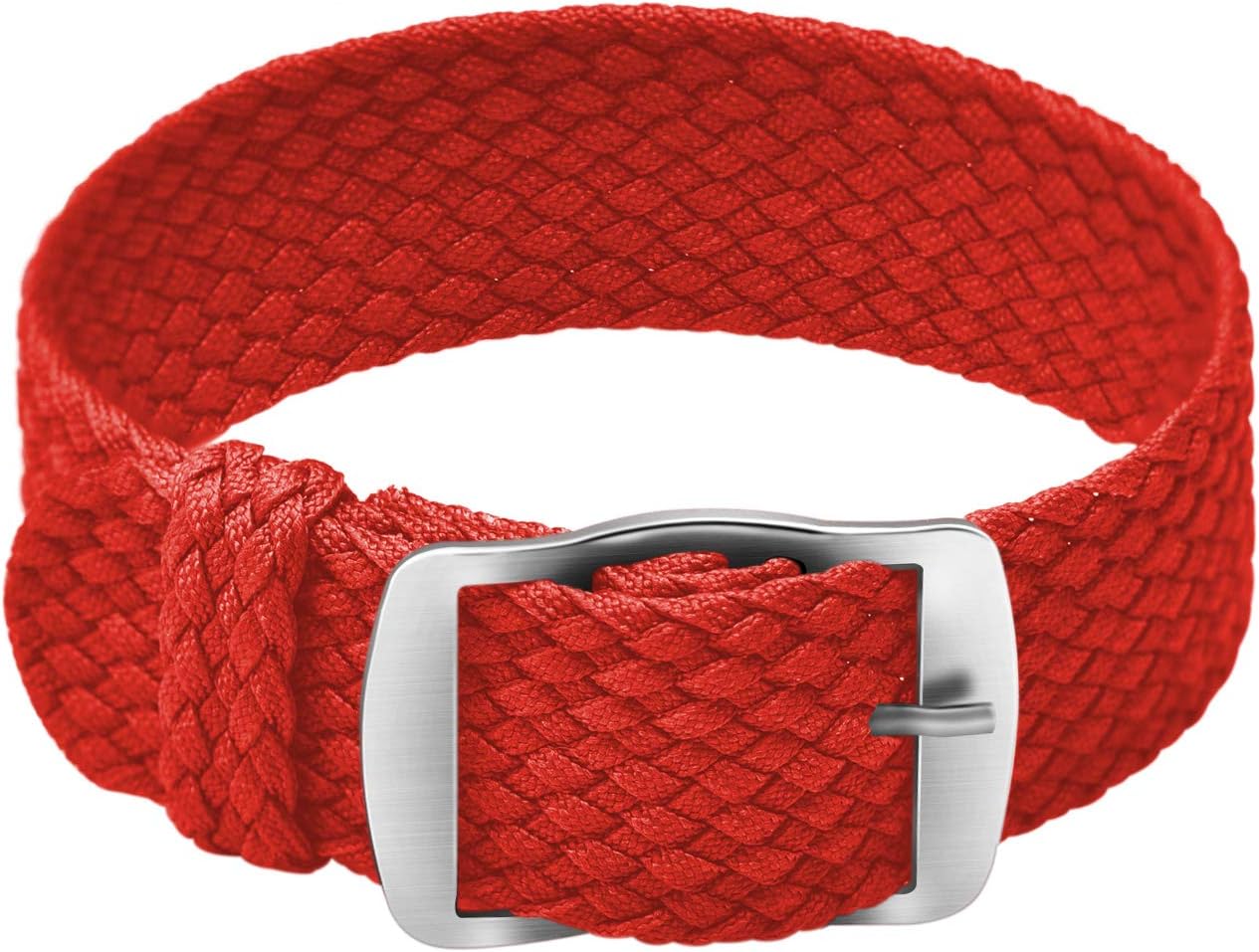 Nylon Watch Strap Replacement Perlon Braided Woven Watch Band NATO Men Women - 14mm, 16mm, 18mm, 20mm, 22mm Watch Bracelet with Stainless Steel Silver Buckle