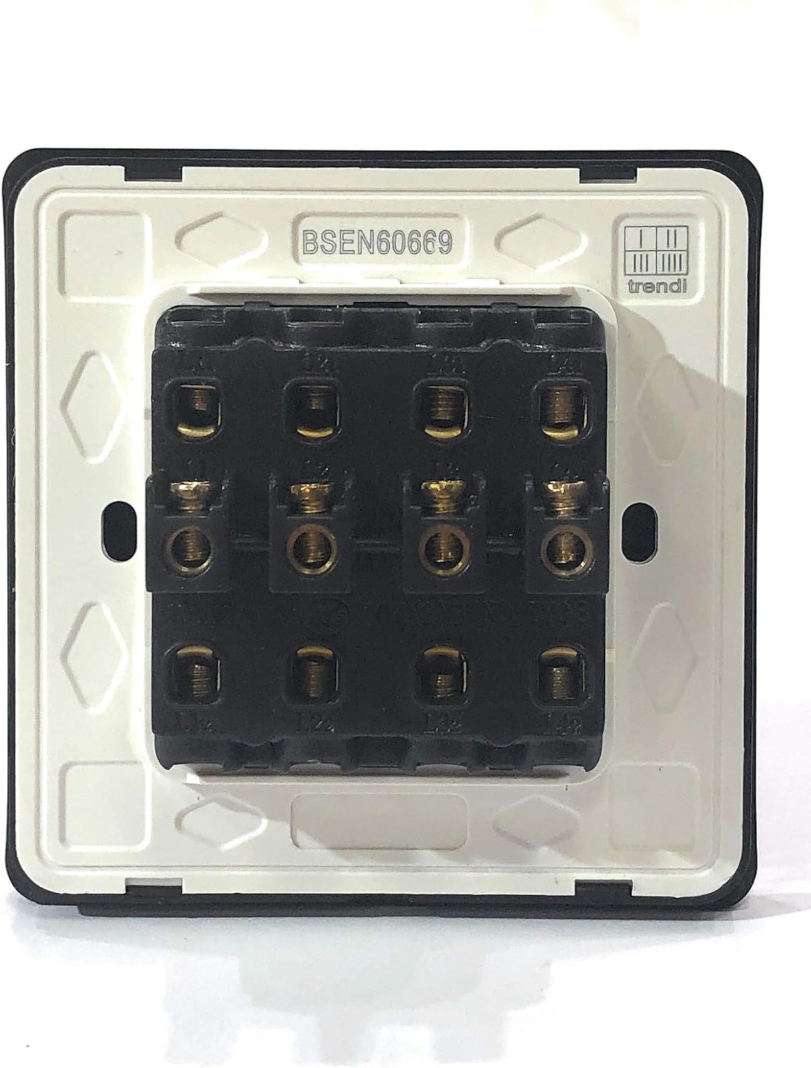 Trendi 4 Gang 2 Way Artistic Modern Glossy 10 Amp Rocker Tactile Light Switch White ART-SS8WH - Image 5