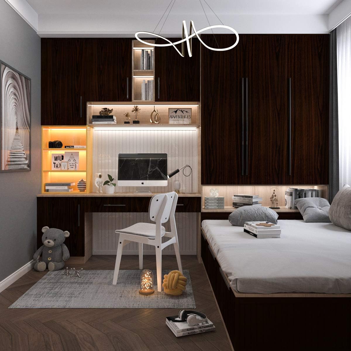 JSEVEM 40CM×5M Dark Brown Walnut Wood Wallpaper Peel and Stick Waterproof Darker Brown Walnut Wood Grain Contact Paper Vinyl Wrap Self Adhesive Furniture Stickers for Kitchen Cabinet Cupboard Wardrobe - Image 3