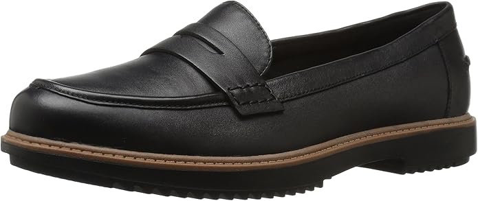 clarks penny loafers womens