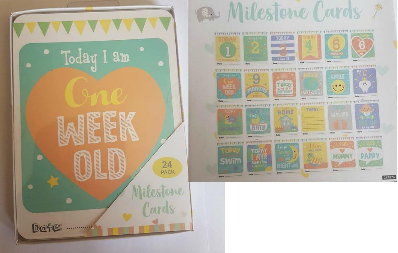 Baby Shower~Milestone cards~24 pk~24 pcs~Birthday~christening~pastel~