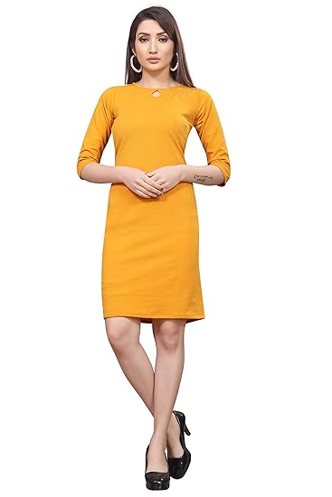 Buy Saree World Present Cotton One Piece Dress Yellow At Amazon In