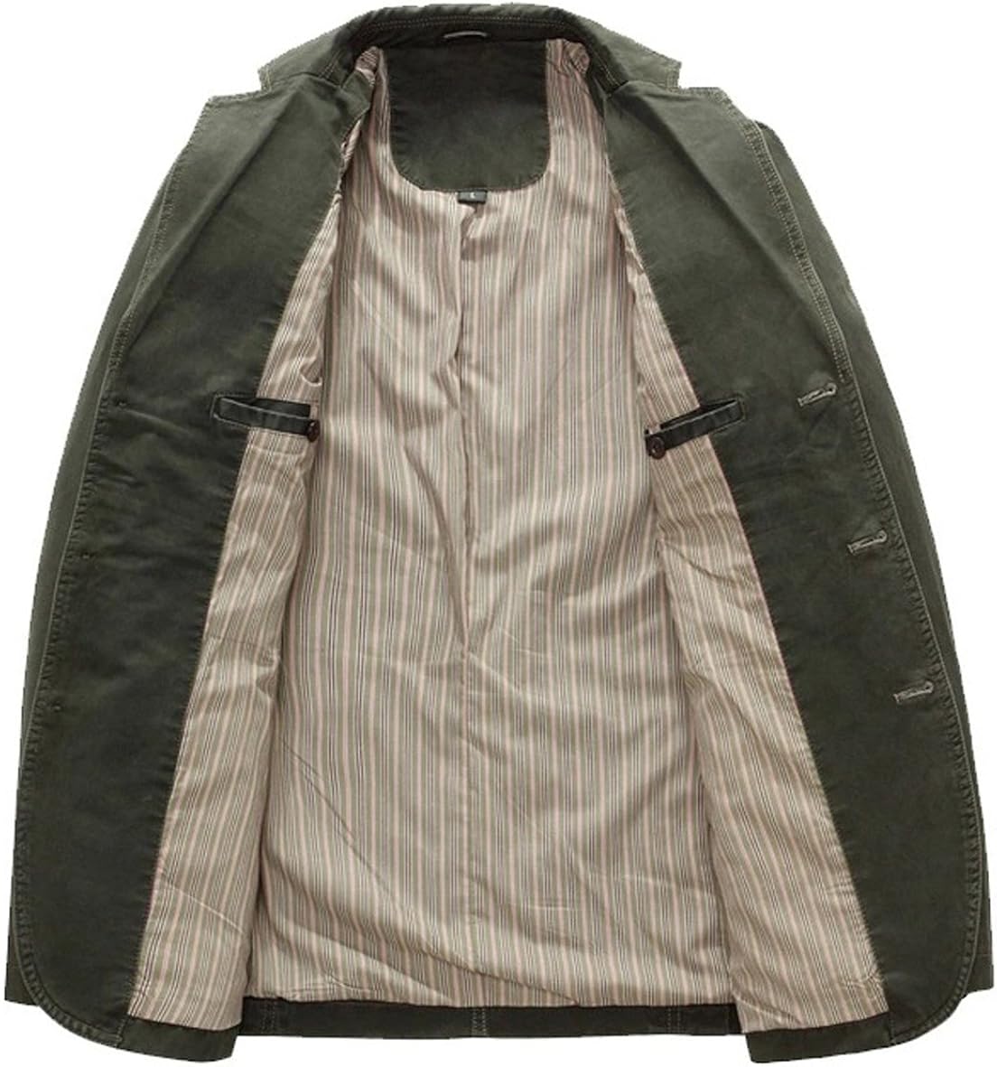 chouyatou Men's Casual Three-Button Stripe Lined Cotton Twill Suit Jacket at  Men’s Clothing store