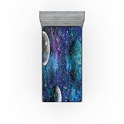 Ambesonne Astral Fitted Sheet Set, Universe Concept