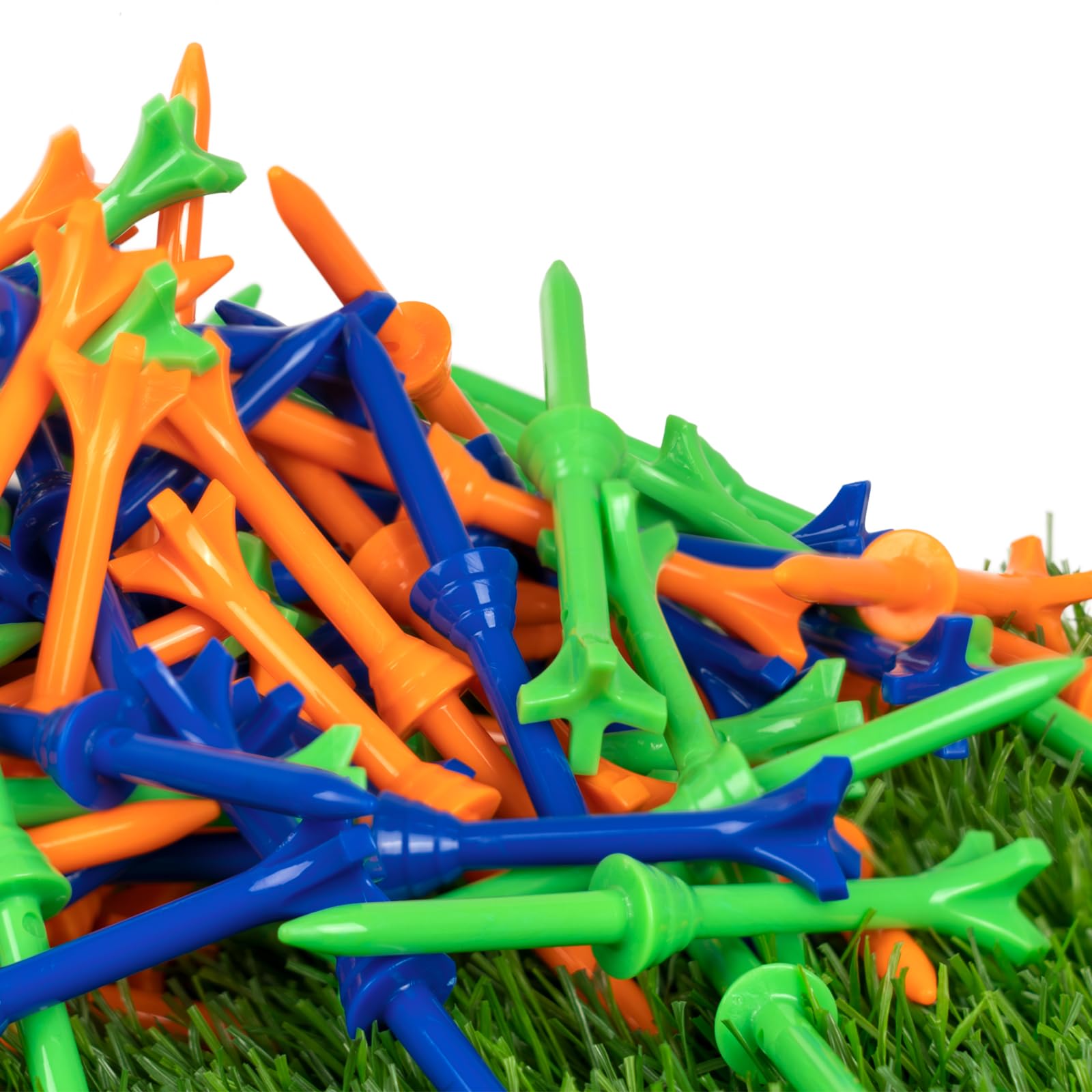 LZFAN Golf Tees 3 1/4 Inch, Plastic Golf Tees 4 Prongs Stability Tees, Unbreakable Long Golf Tees Reduce Friction & Side Spin Colored