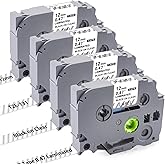 Womiten 4PK Tz Tape 12mm 0.47 Laminated Clear TZe-131 TZe131 Compatible for Brother Label Maker Tape 12mm 0.47 Clear TZ-131 1/2 inch x 26.2 ft, for P Touch PTD210 PTD200 PT-D220 PTH100 PTH110