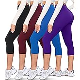 VALANDY Creamlush 4 Pack Capri Leggings for Women-High Waisted Stretchy Soft Yoga Lounge Pants(S-3XL)